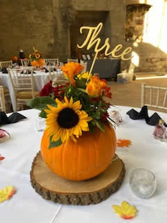 Autumn colours or whatever theme you want. We can design any floral arrangement bespoke around your needs