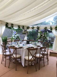 Marquee Table display wedding flowers